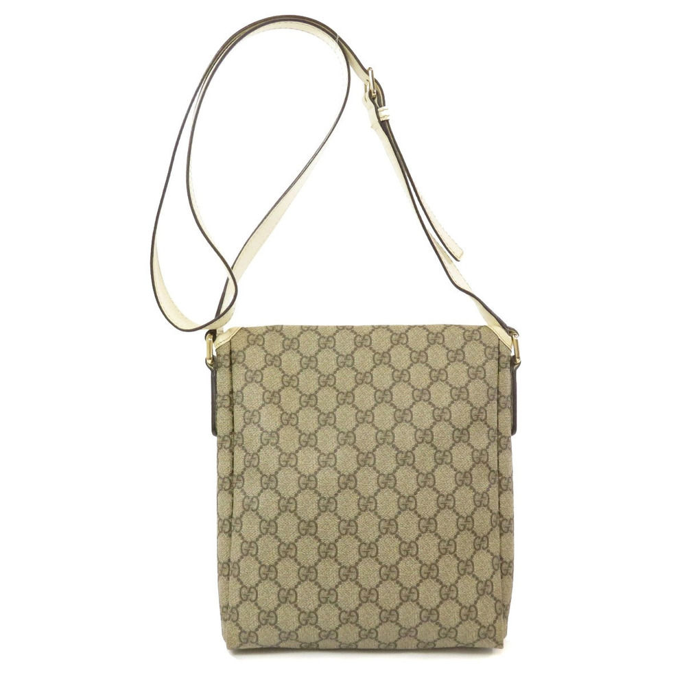 Gucci bag canvas messenger white Supreme GG leather flap White